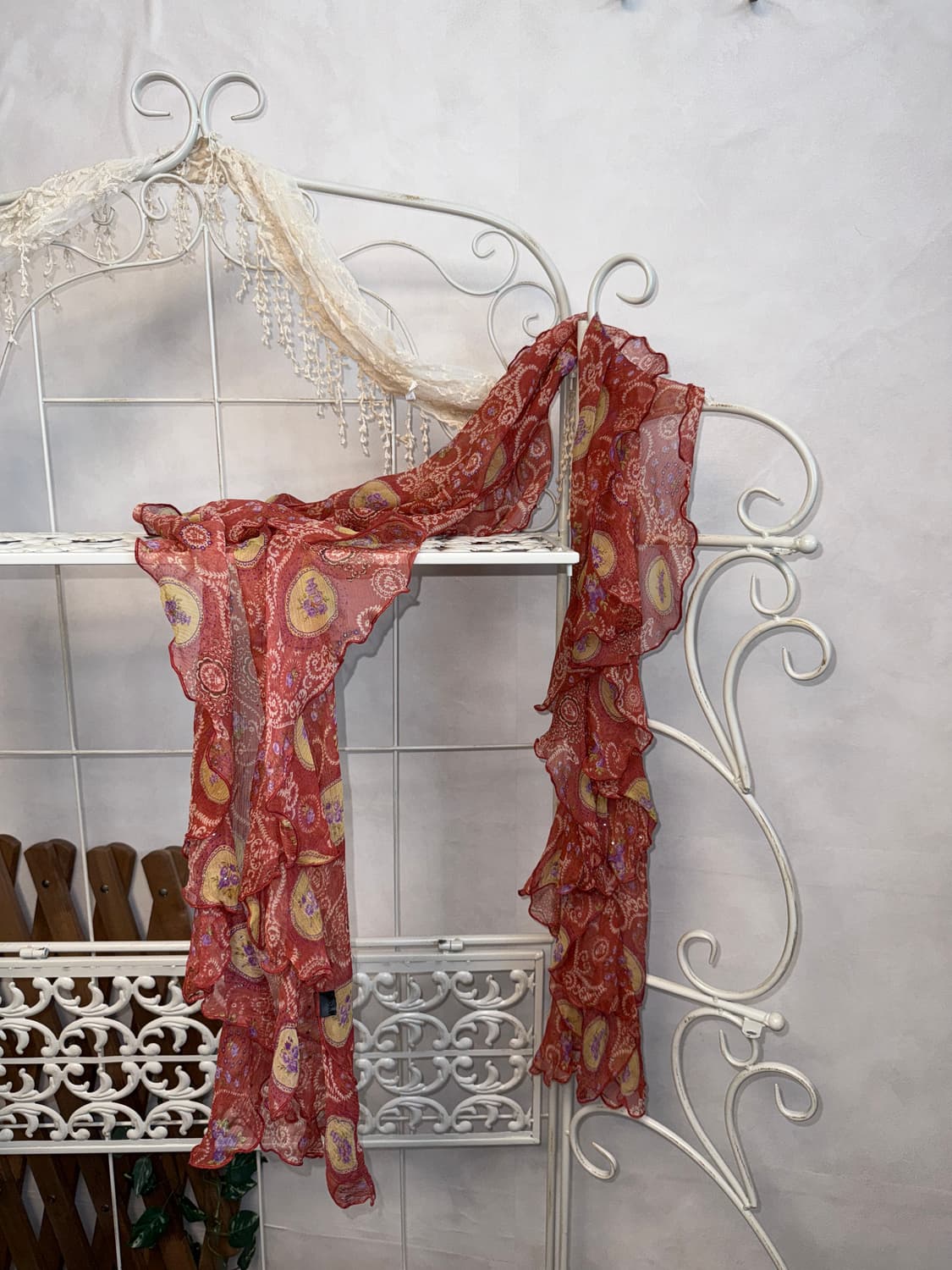 Renoma coral bohemian floral silk scarf 상품이미지2