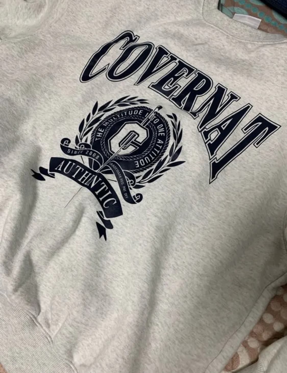 커버낫 그래픽 맨투맨 헤더 그레이 L 상품이미지1