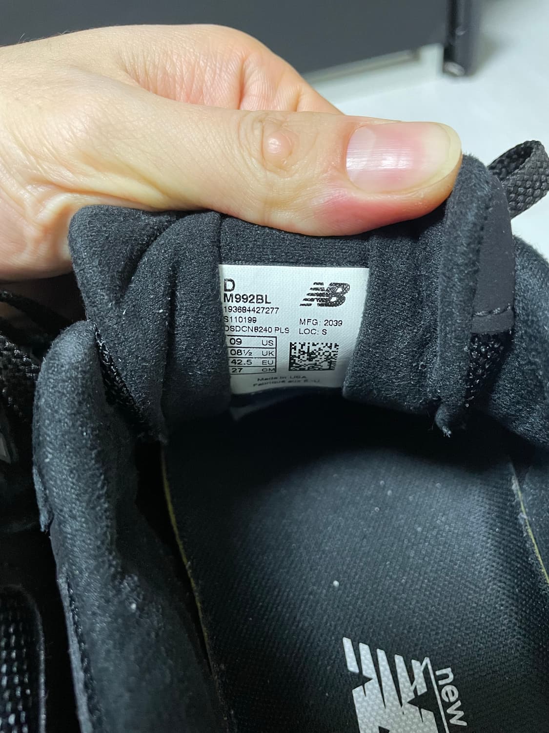 뉴발란스 992 블랙 270 / m992bl 상품이미지4