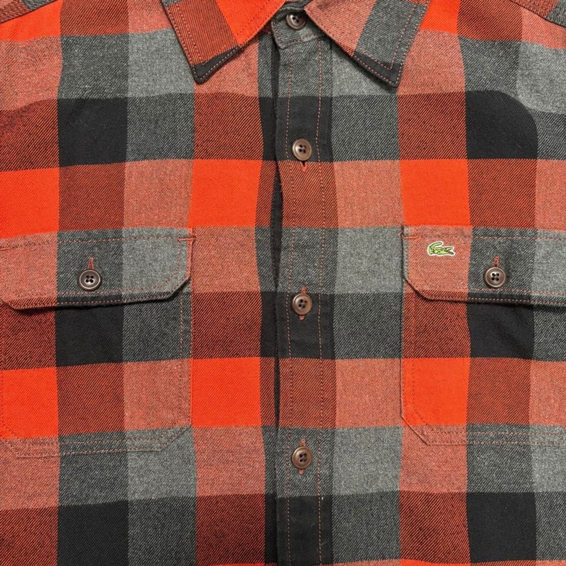 LACOSTE 긴팔 체크셔츠 오렌지 40 상품이미지7