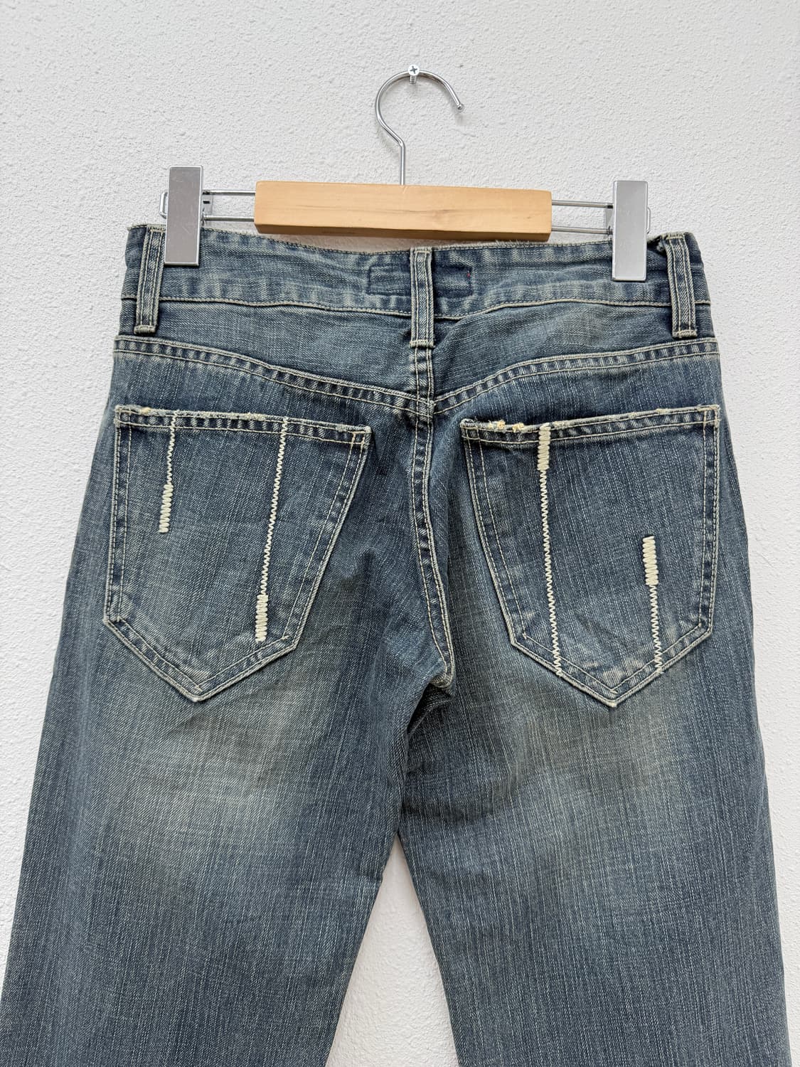 빈티지 Indian Motorcycle 로우라이즈 워싱 데님 팬츠 상품이미지5