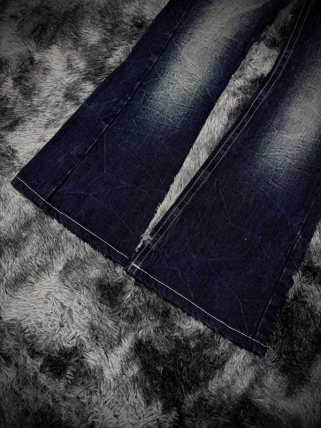 물결 워싱 뒷판 실버 글리터 부츠컷 팬츠 상품이미지3