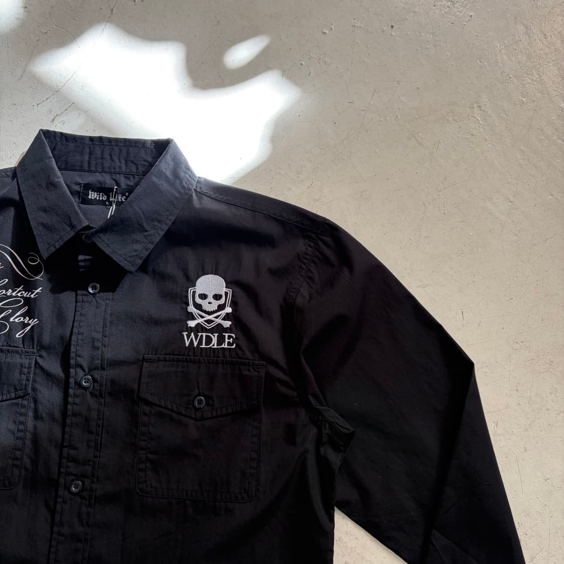 Wild Life 빈티지 레터링 스컬 자수 셔츠 L 상품이미지3