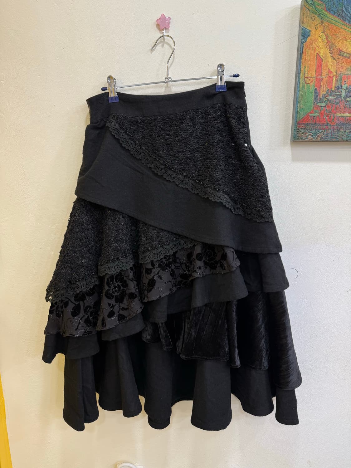 vtg 블랙 레이어드 롱 스커트  상품이미지3