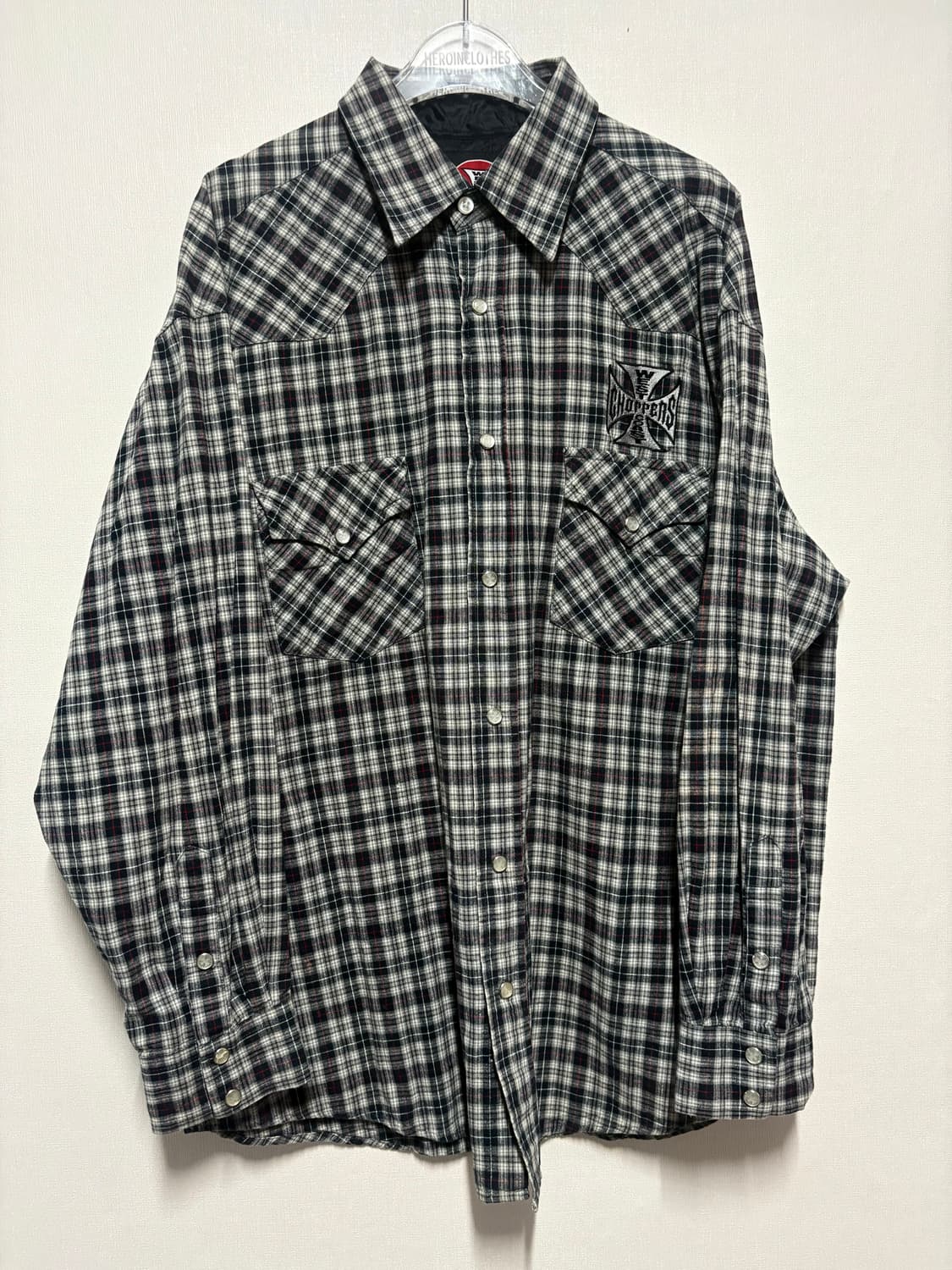 [L] 90's West Coast Choppers 웨스턴 체크 셔츠 상품이미지1
