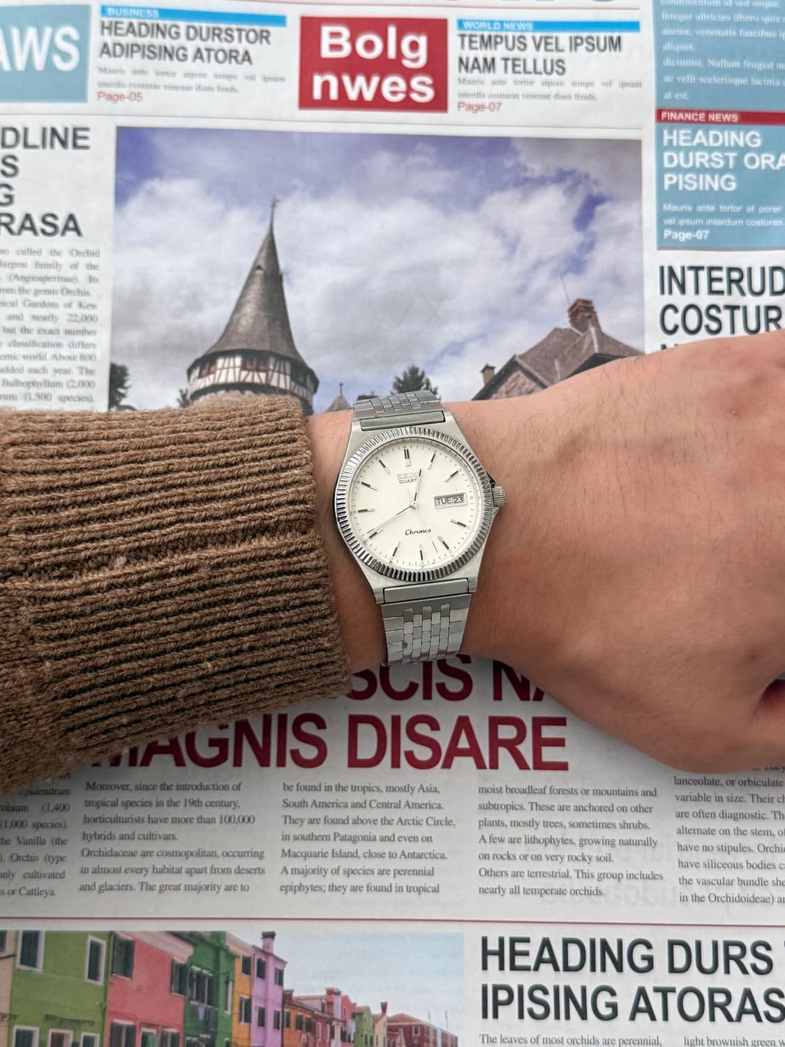 Seiko 세이코 쿼츠 Chronos 플루티드 베젤 Day-Date 19 상품이미지8
