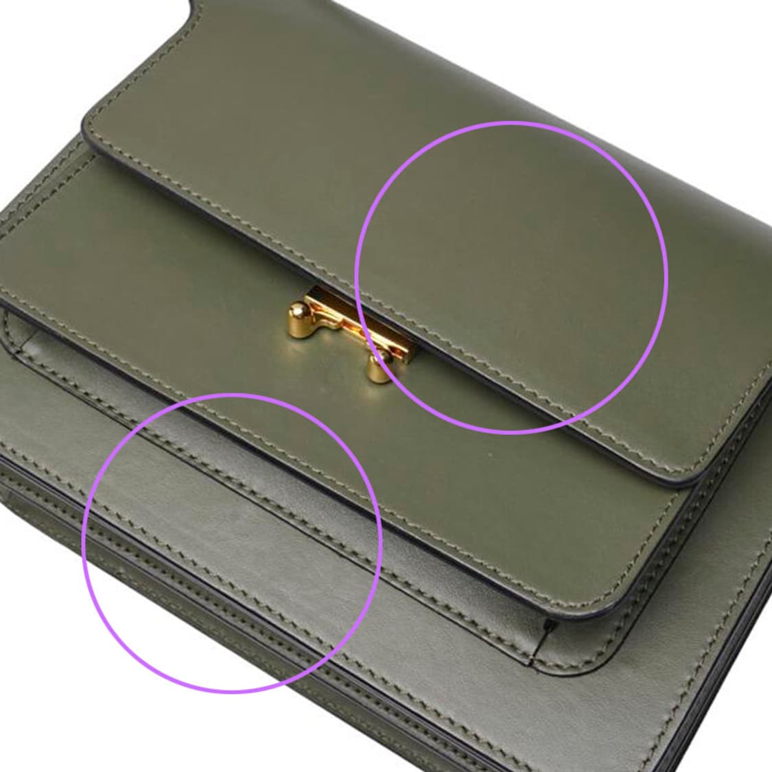 (중고) 마르니 카키 카프스킨 트렁크 미듐 숄더백 상품이미지7