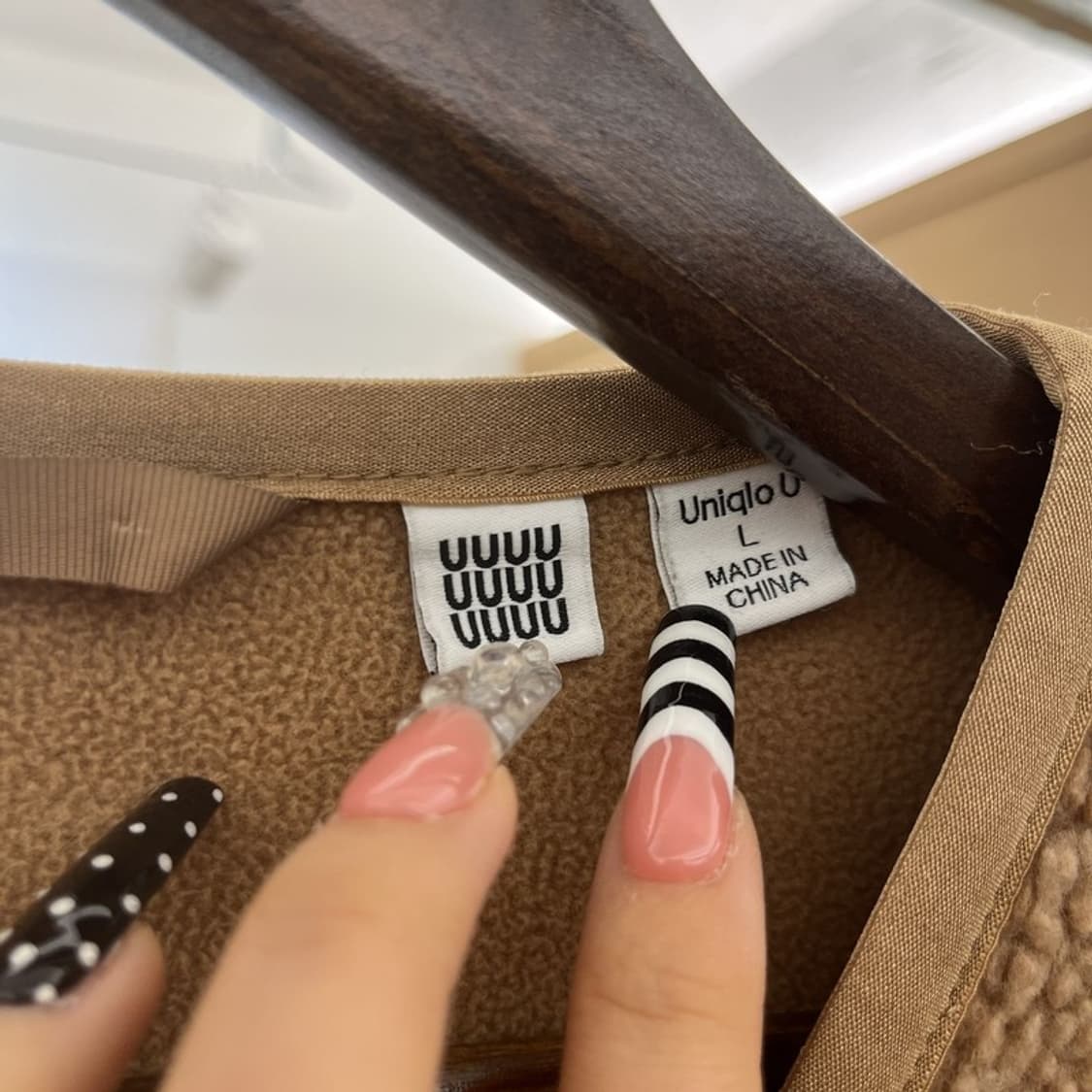 유니클로 U 캐주얼 빈티지 브라운 양털 후리스 자켓 L C10146 상품이미지5