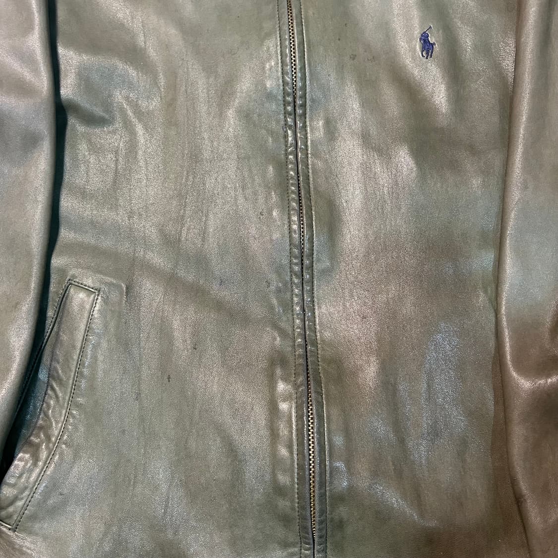 [XL] 90s 폴로 랄프로렌 맥스웰 레더자켓 올리브 그린  상품이미지6