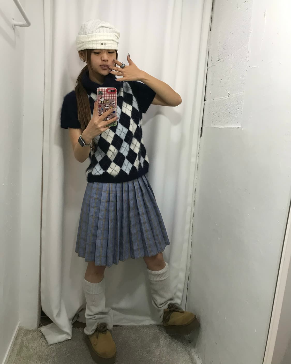 👾네이비 아가일 코디 👾 상품이미지2