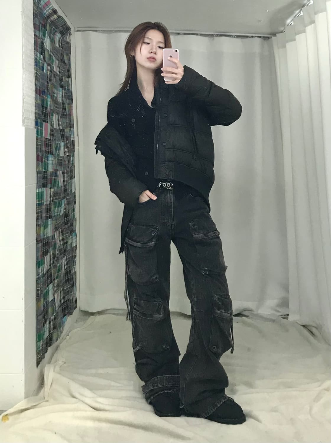 띠어리 지스타 로우 코르티스깔 블랙 펑크 스트릿 코디 세트 상품이미지1