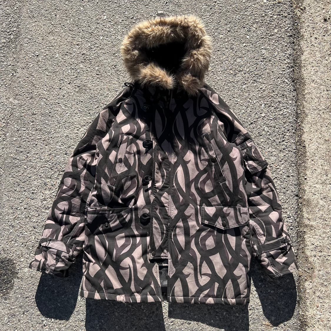 90‘s 휴스턴 트라이벌 카모 N3B 파카 상품이미지1