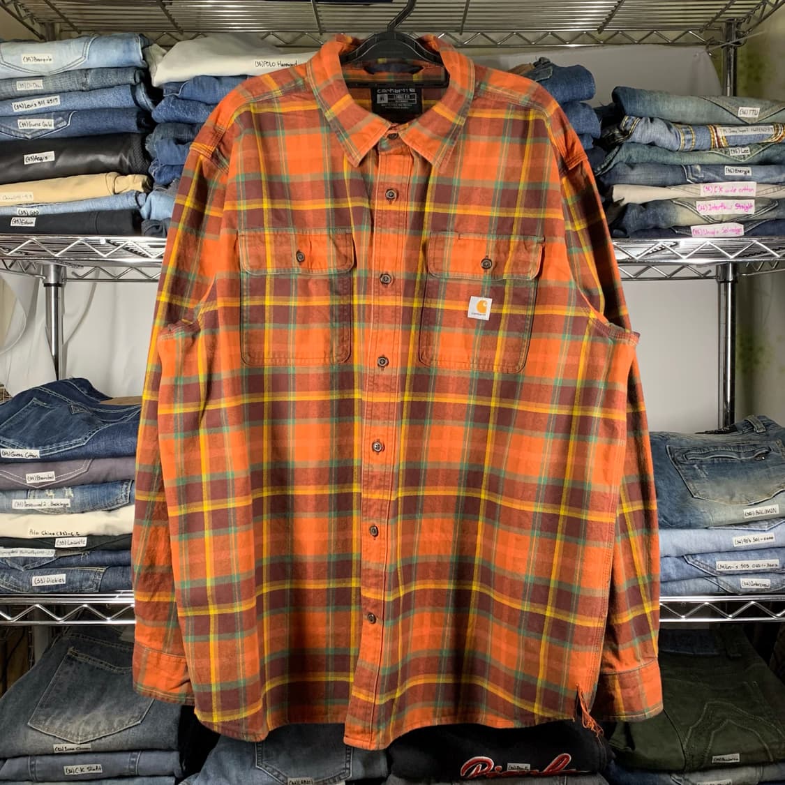 [XL] 칼하트 루즈핏 헤비코튼 타탄체크 워크셔츠 상품이미지2