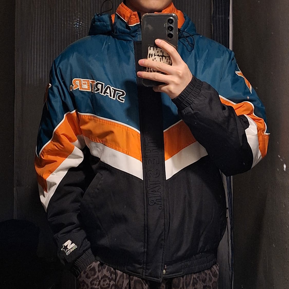 스타터 블랙라벨 청록 오렌지 멀티컬러 신슐레이트 패디드 스타디움점퍼 상품이미지2