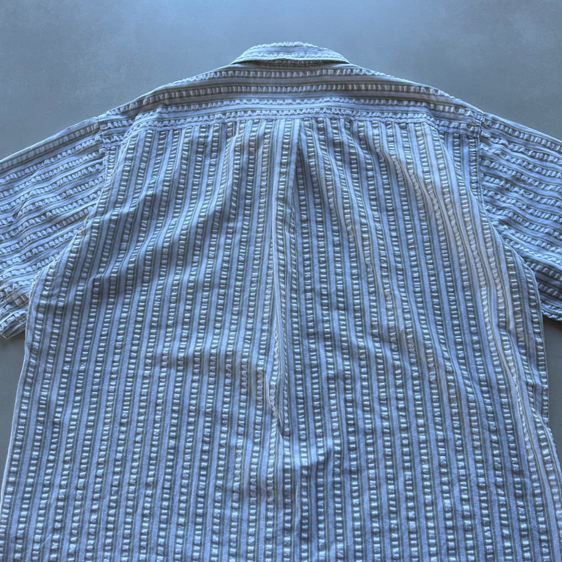 [2XL]JPN 스트라이프 시어서커 반팔 셔츠 상품이미지5