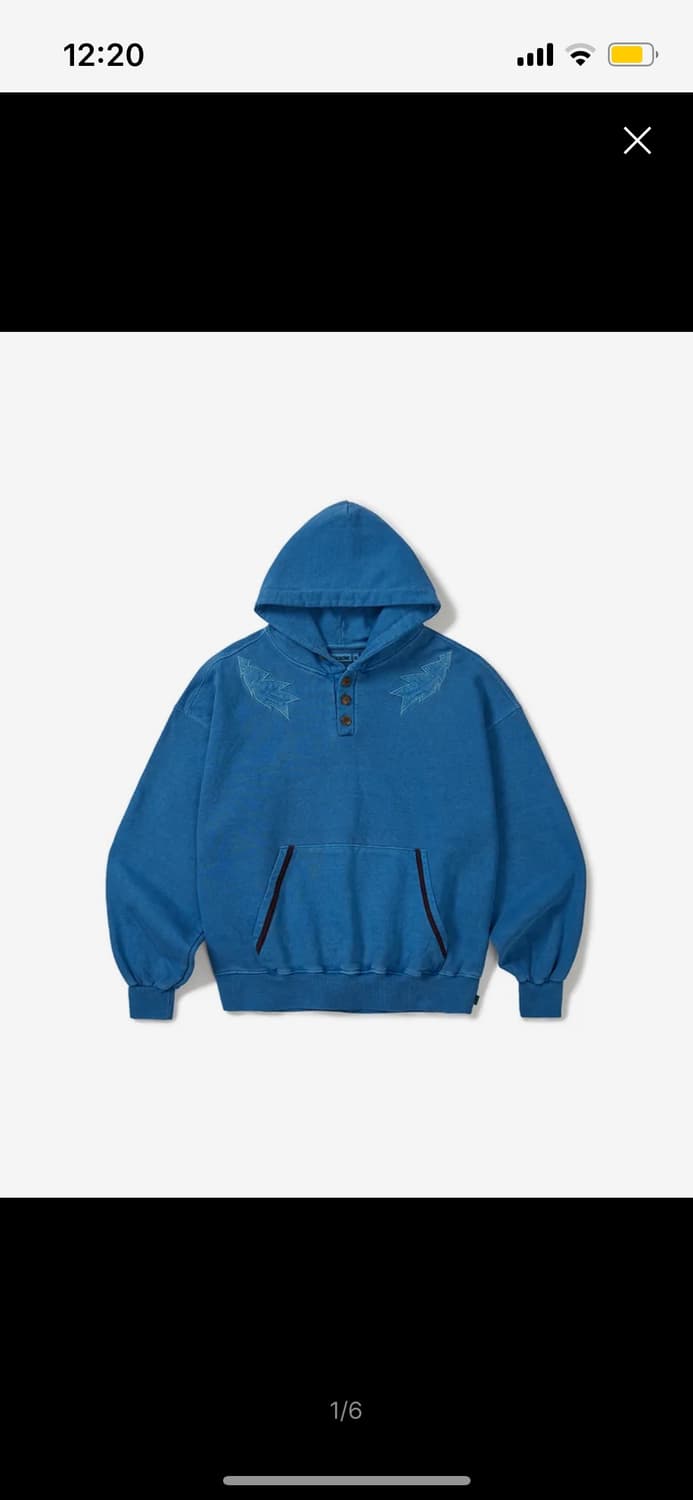 카락터 후드 01 사이즈 Garment dyed button hoodie 상품이미지1