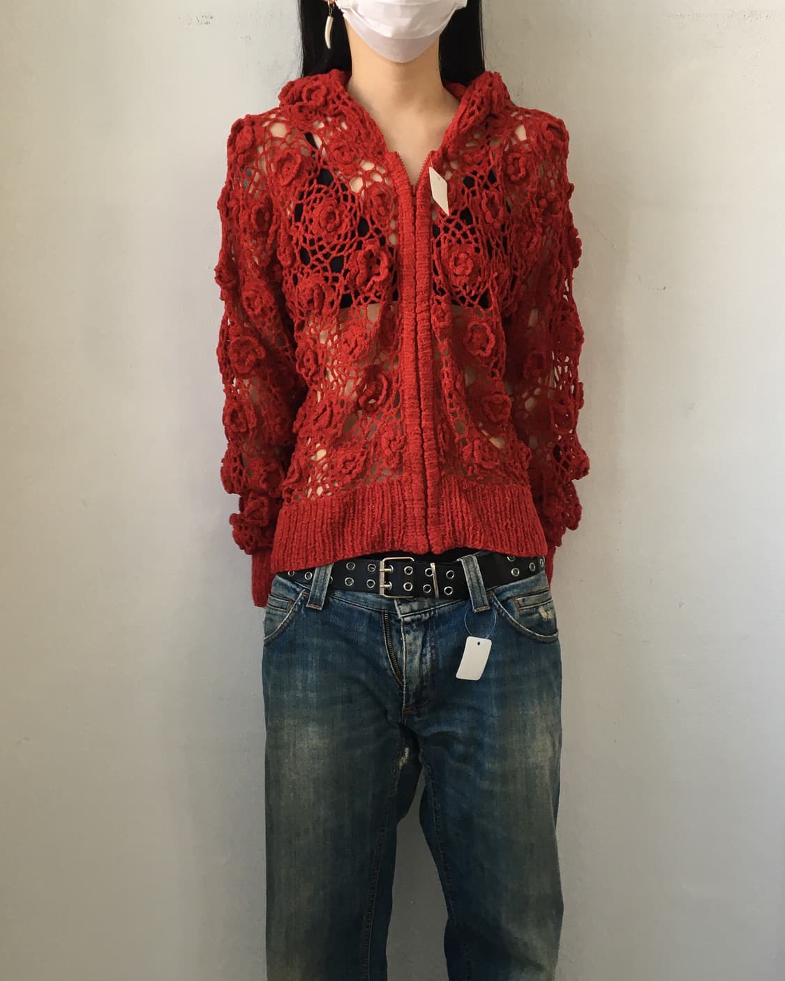 Crochet hood zip up 상품이미지1