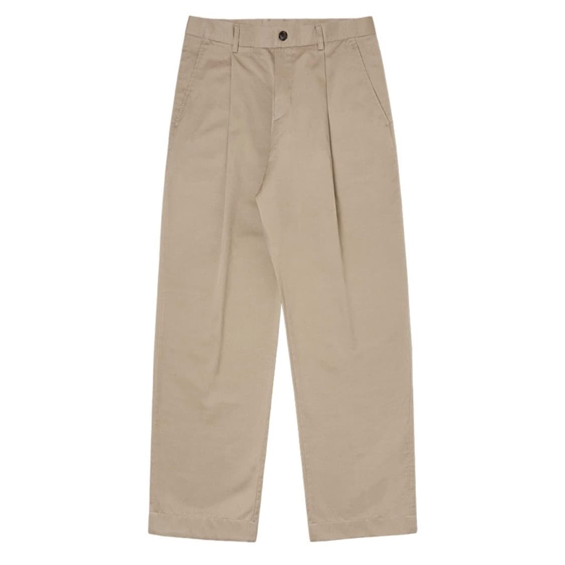 하프크라이즈 치노 원턱 와이드 팬츠 베이지 상품이미지1