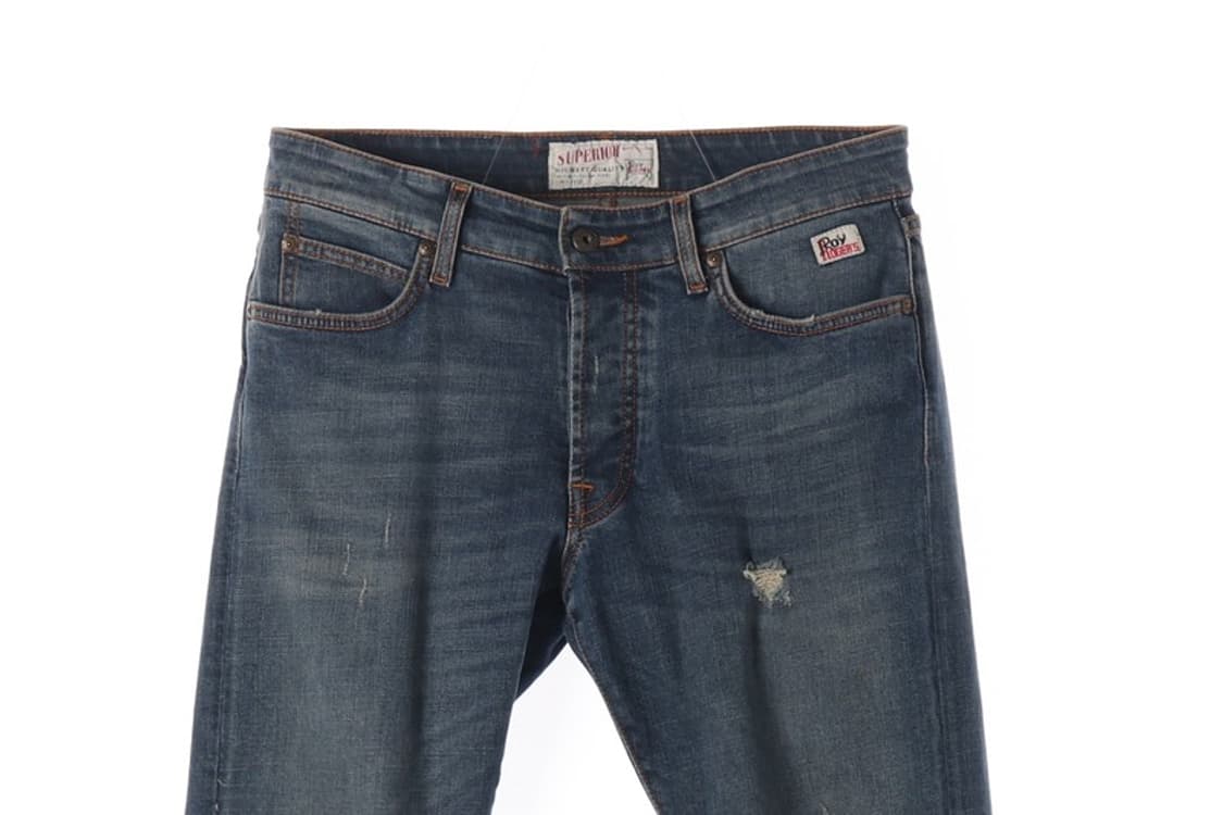 로이로저스 시그니처 삼각로고 슬림핏 워싱 데님 32 상품이미지3