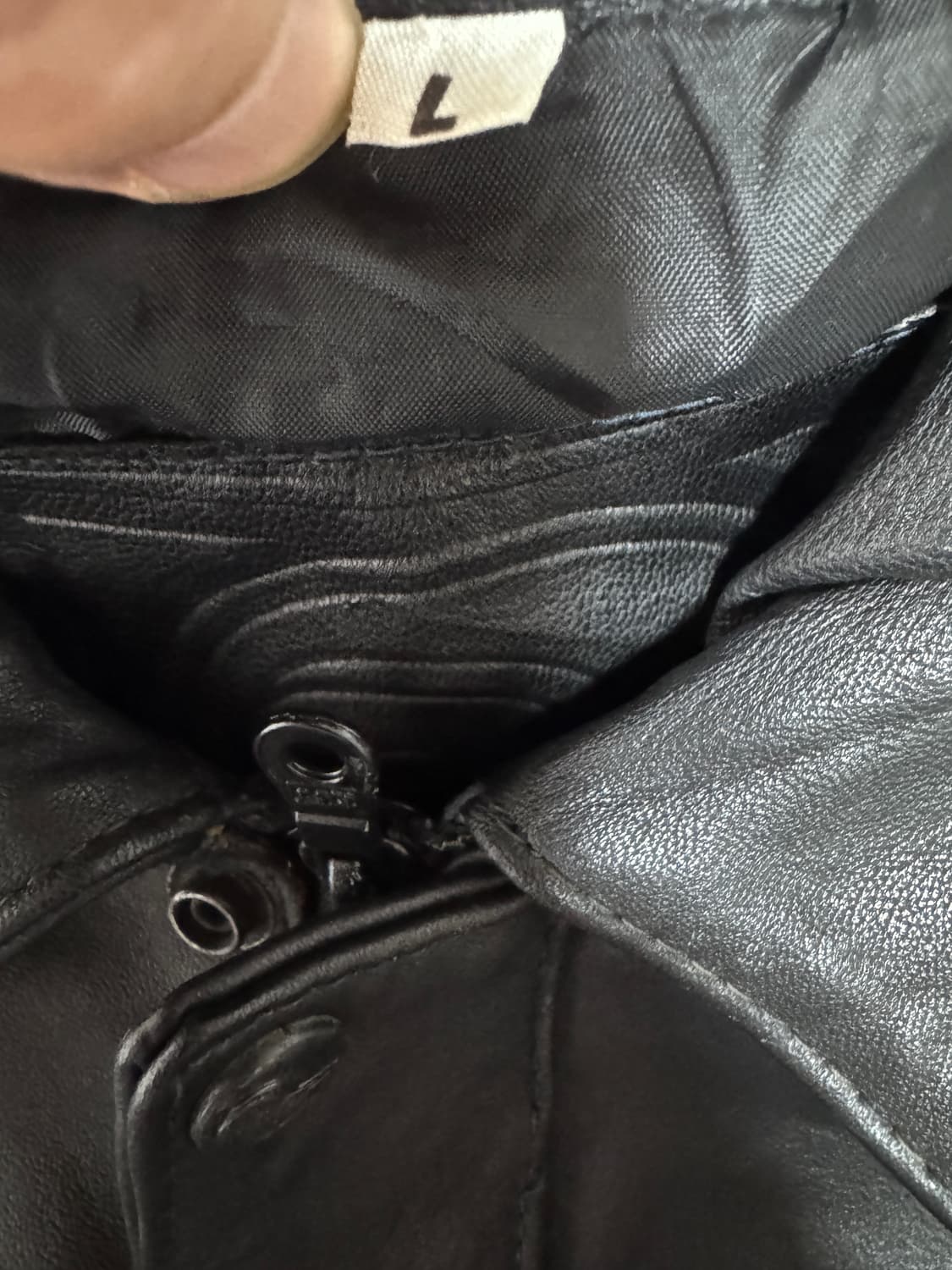 빈티지 00s 원웨이 집업 레더 자켓 L 상품이미지10