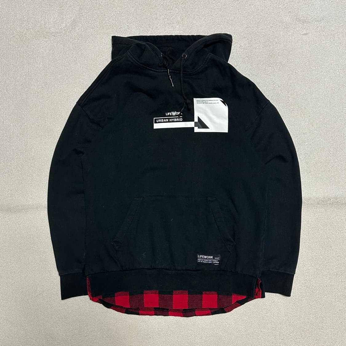 라이프워크 W 빅로고 레이어드 후드 상품이미지2