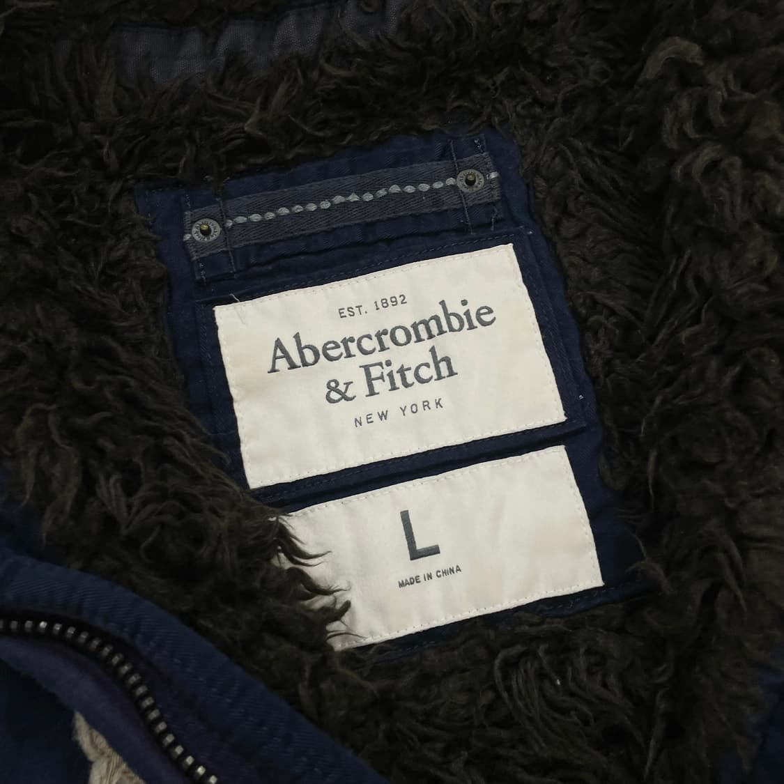 아베크롬비 피치 로고 울프죠 후드집업 네이비 상품이미지4