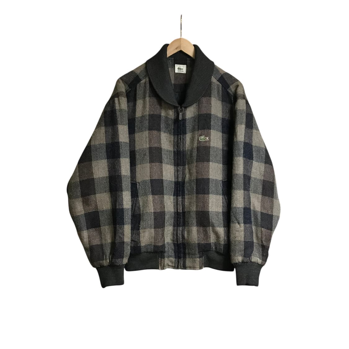 라코스테 모직 체크 반누빔 블루종자켓 상품이미지2