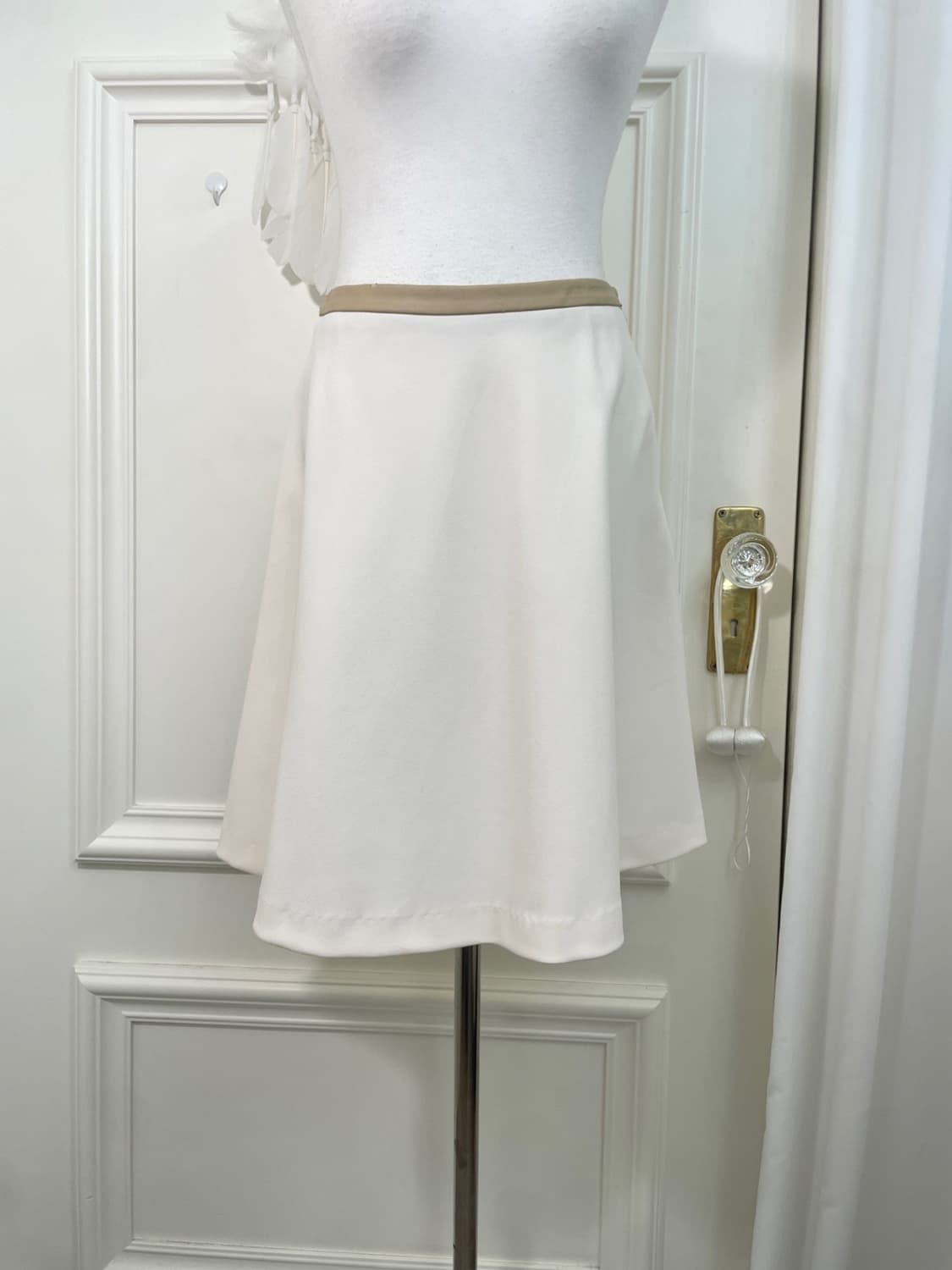 ivory waist leather point midi basic ski 상품이미지5