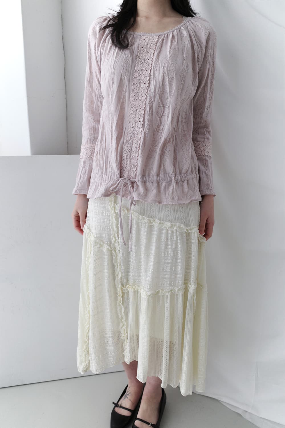 lace string blouse 상품이미지6