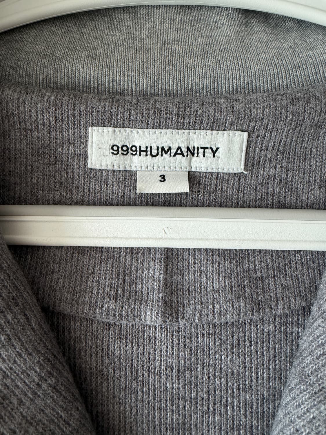 999휴머니티 이지 니티드 하프집업 멜란지 그레이 L 상품이미지4