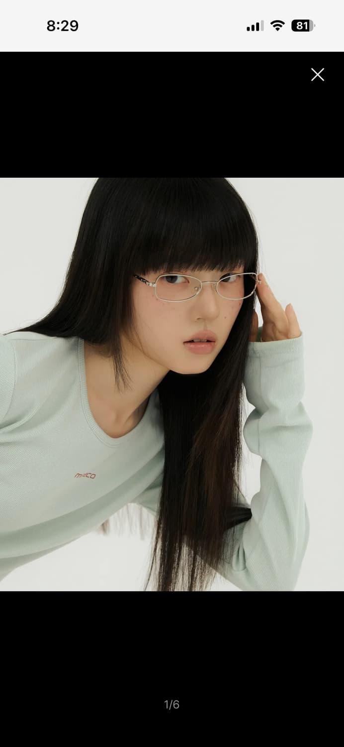 미레코 로고 긴팔 티셔츠 민트 상품이미지3