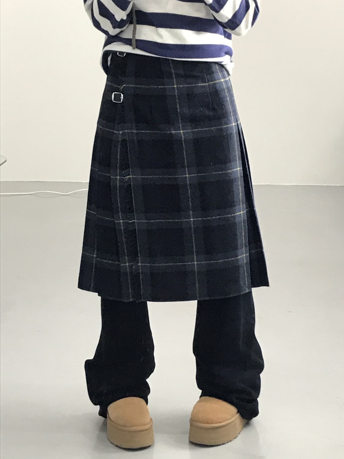 O’NEIL OF DUBLIN Wool Tartan Lap Skirt 상품이미지1