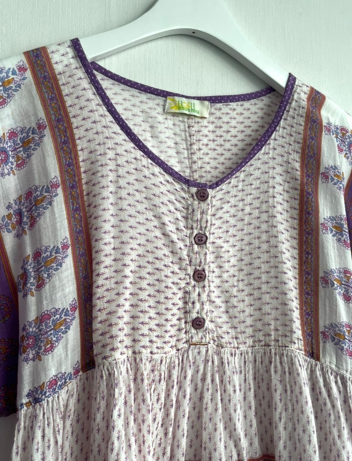 Khushbu 퍼플 페이즐리 보헤미안 블라우스 상품이미지4