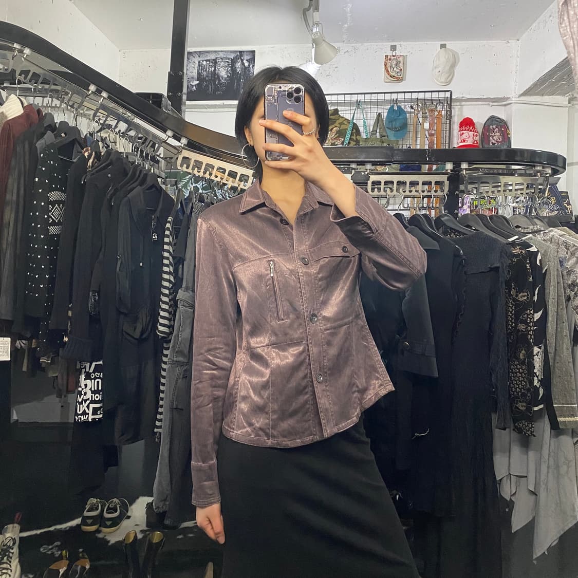 Frohlich 새틴 셔츠 자켓 상품이미지1