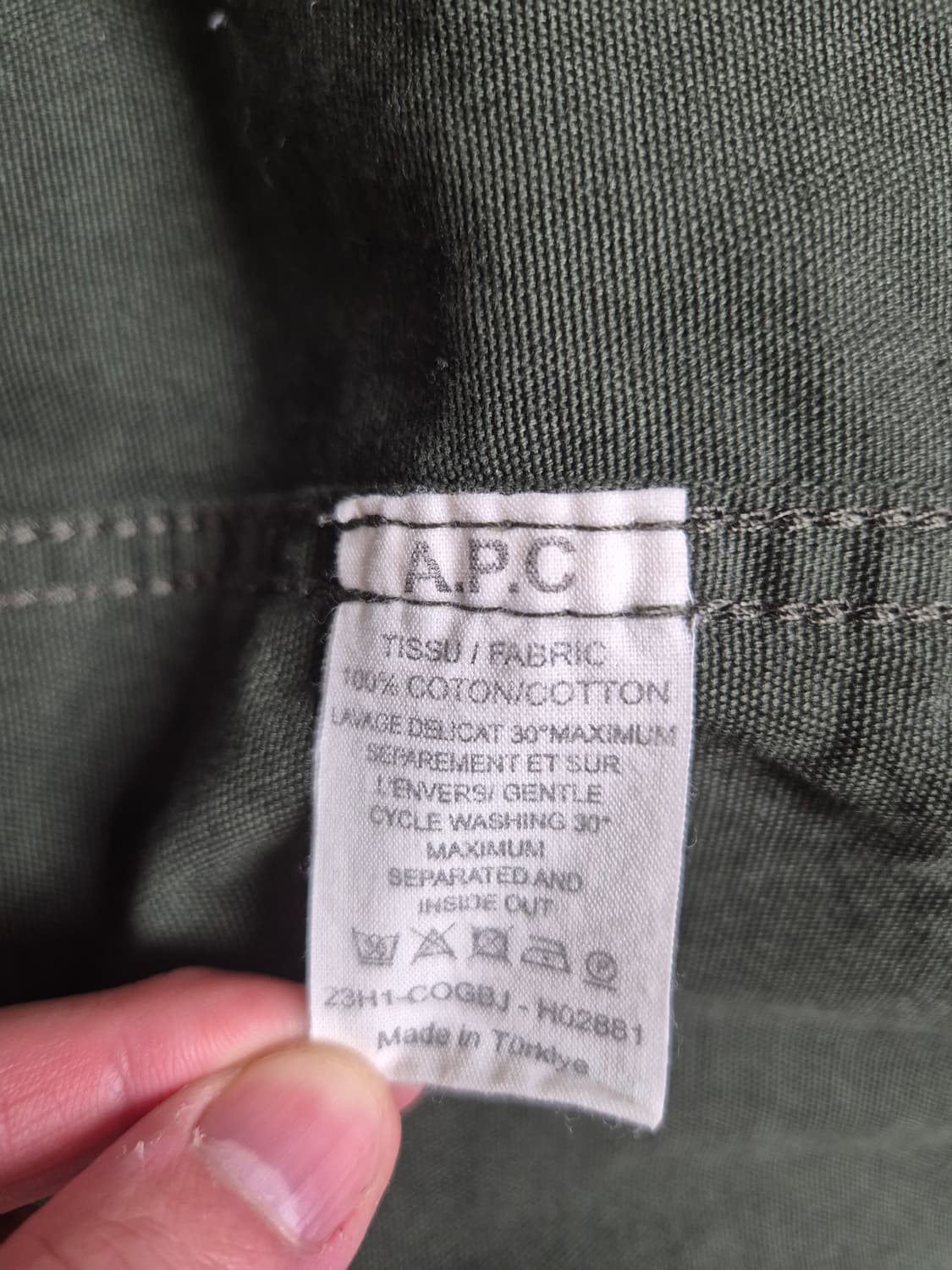 APC 그레이엄 카발리에 셔츠 XL 카키 상품이미지5