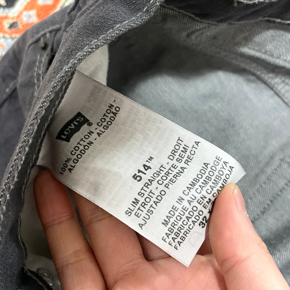 리바이스514 그레이 데님팬츠 남성W32L32 상품이미지4