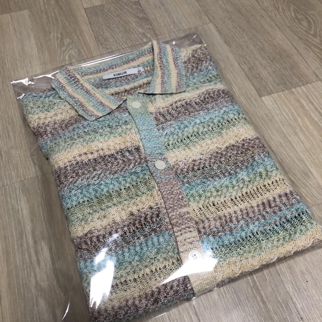 (L) 키뮤어 KIIMUIR 린넨 메쉬 스트라이트 카라 가디건 상품이미지10