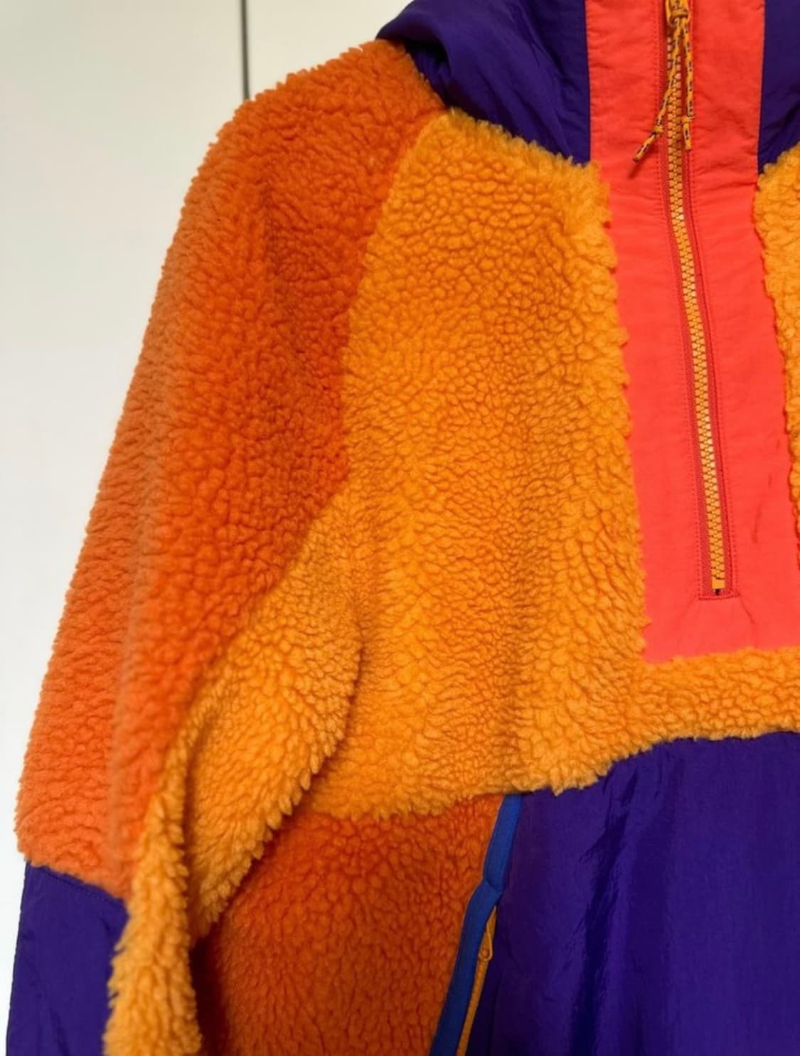 나이키 오렌지/퍼플 뽀글이 플리스 후드 집업 상품이미지5