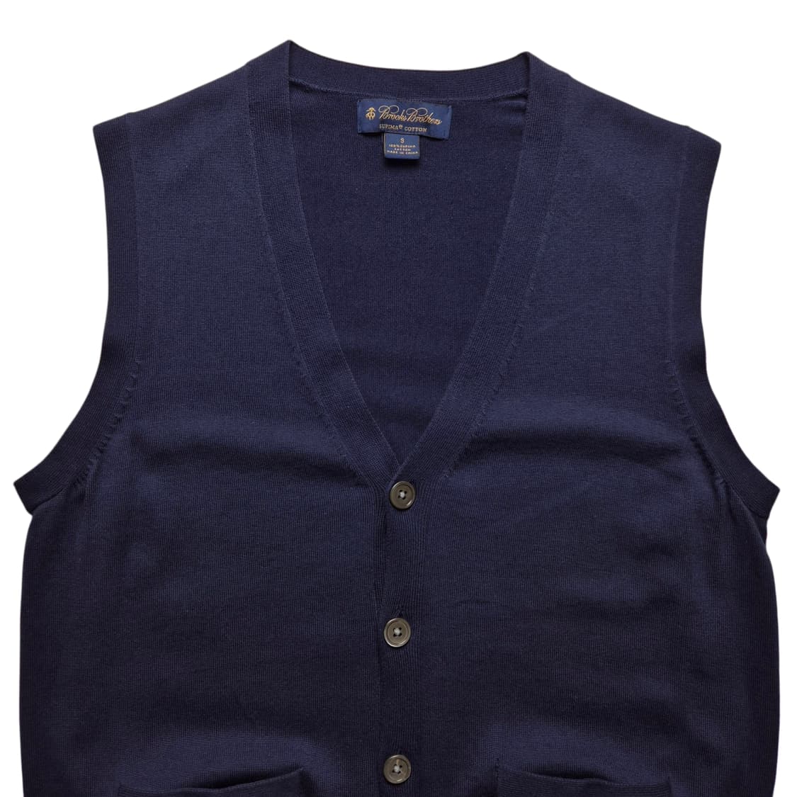 [S] 브룩스브라더스 수피마코튼 버튼 니트베스트 상품이미지3