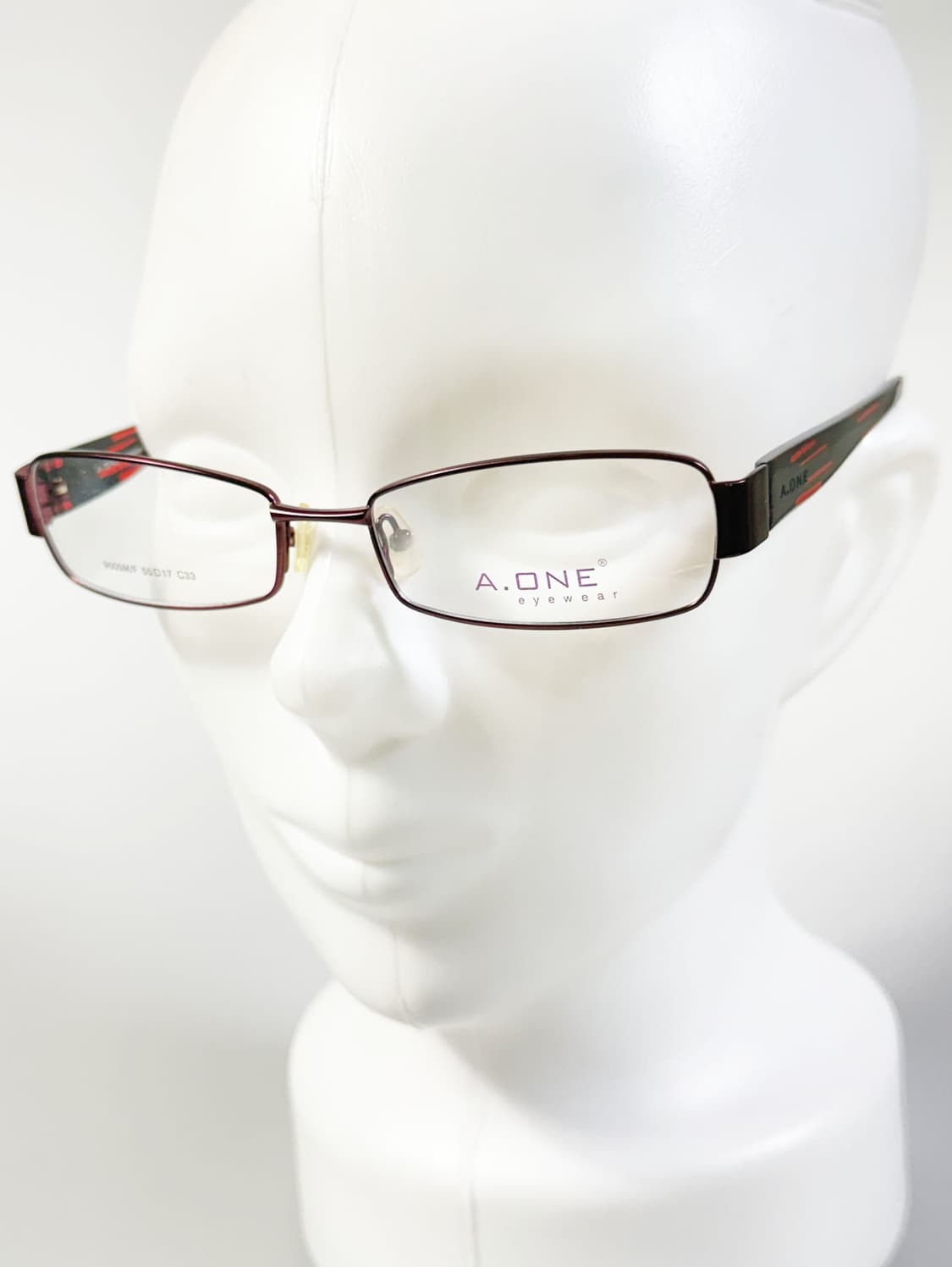 A.ONE 슬림 스퀘어 버건디 메탈 빈티지 안경 상품이미지8