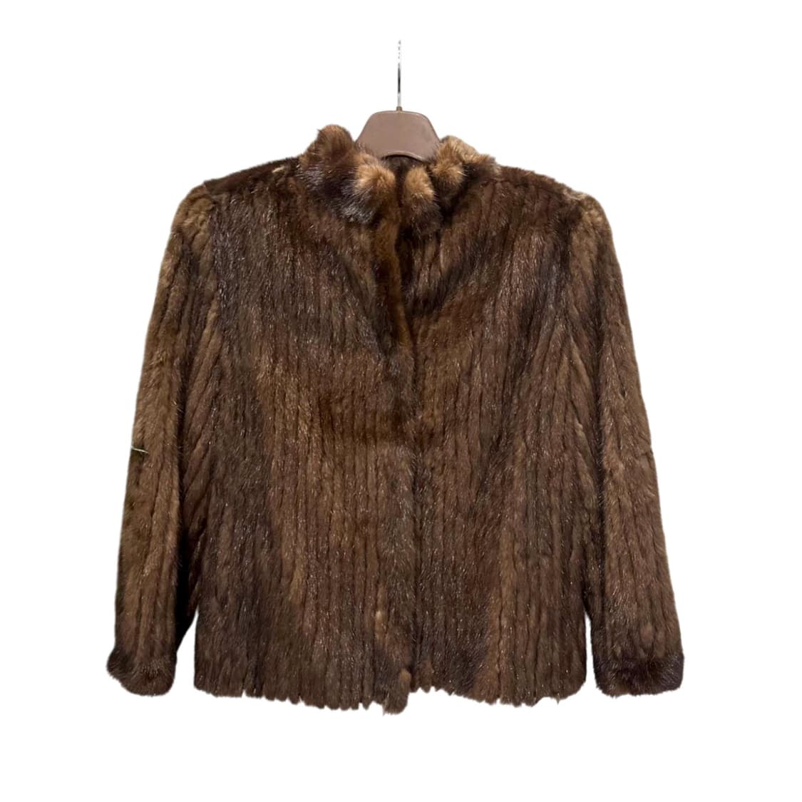 JPN VINTAGE 퍼 자켓 하이넥 투포켓 디테일 브라운 상품이미지1