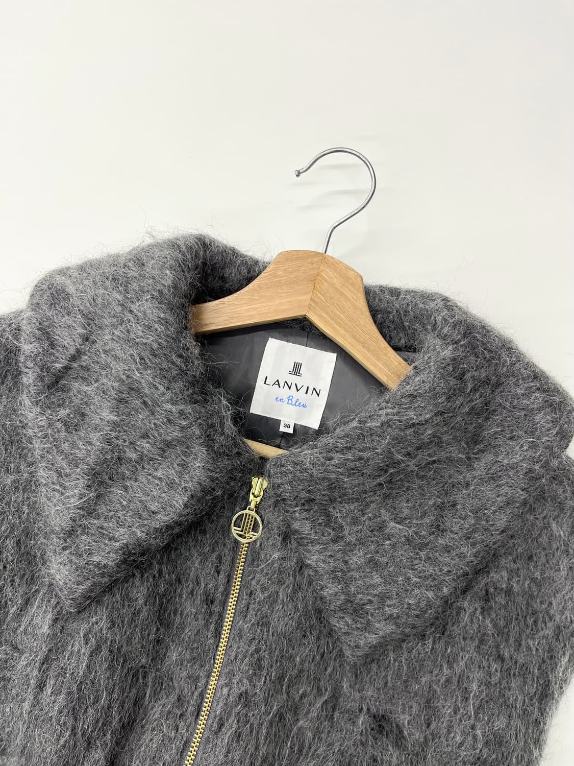 Lanvin 랑방 그레이 울 퍼 베스트 상품이미지4