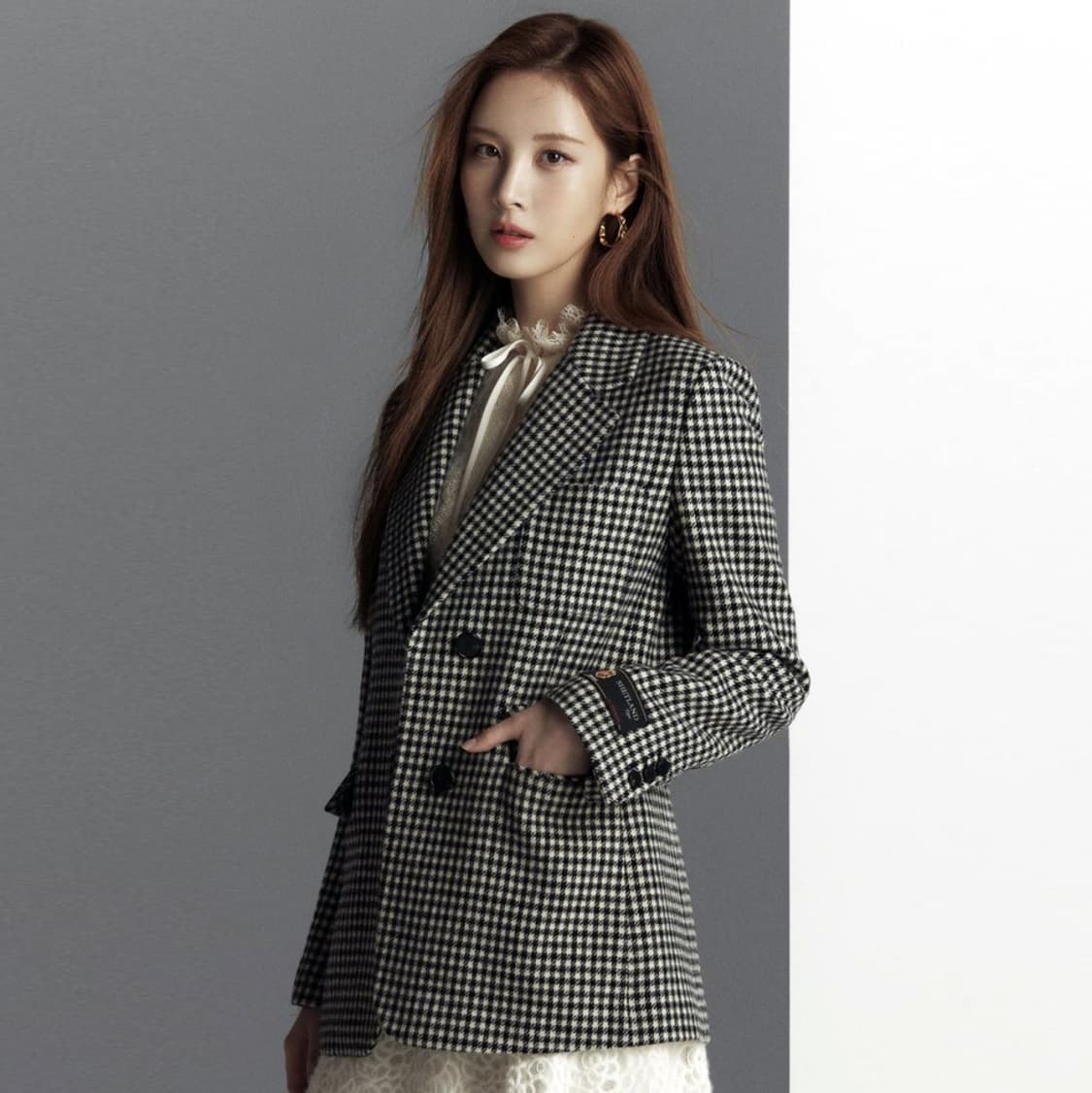 잇미샤(it michaa) 벨티드 체크 투버튼자켓 44 새상품 상품이미지2