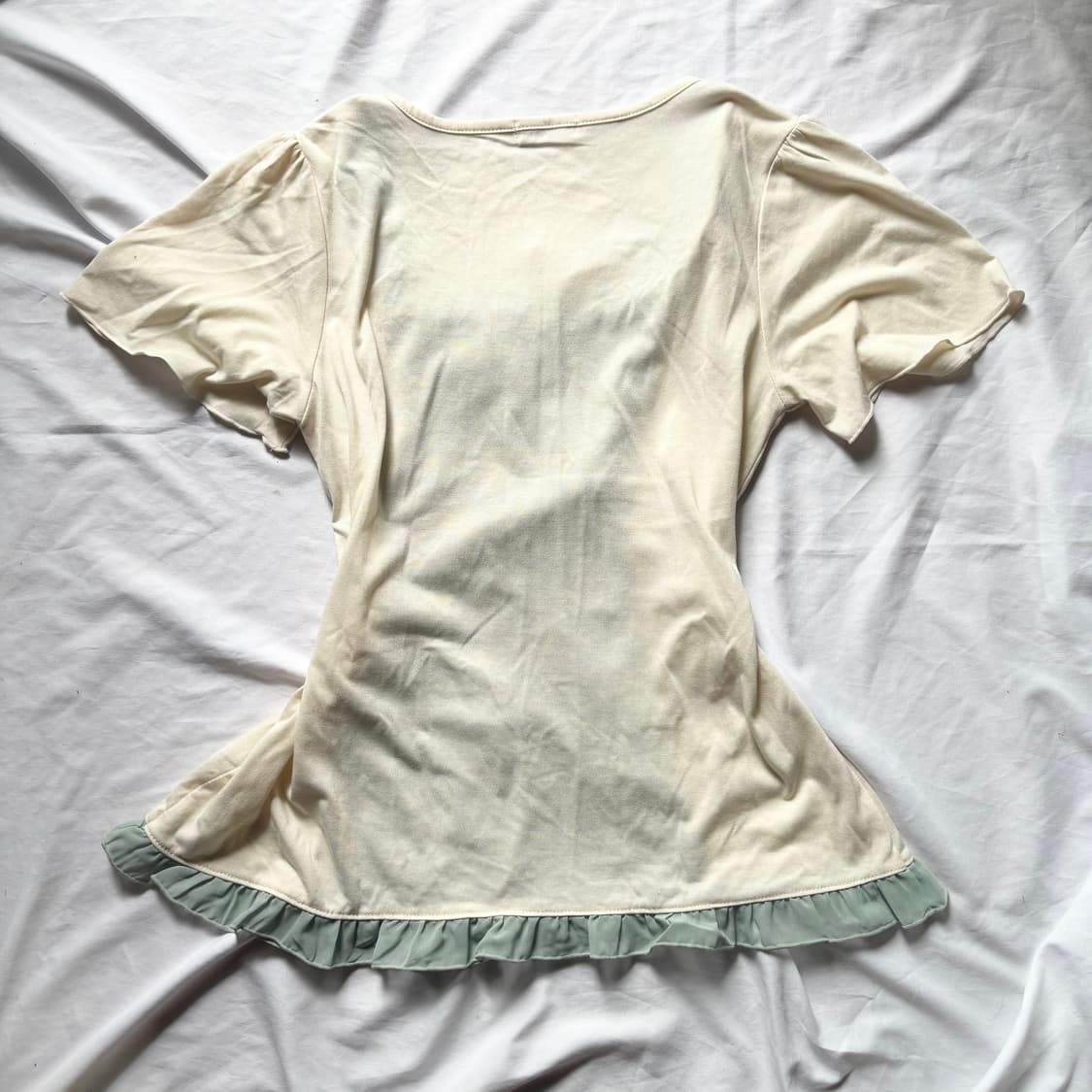 빈티지 엑시즈팜 민트초코 모리 갸루 블라우스 상품이미지3