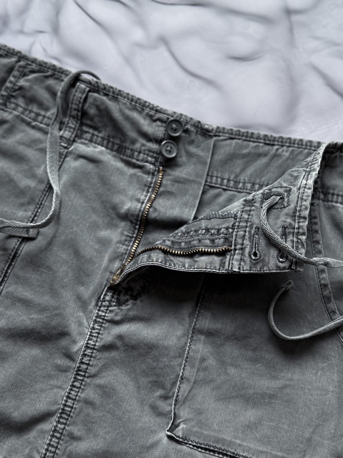 Charcoal Two-Button Mini Skirt 0332 상품이미지4