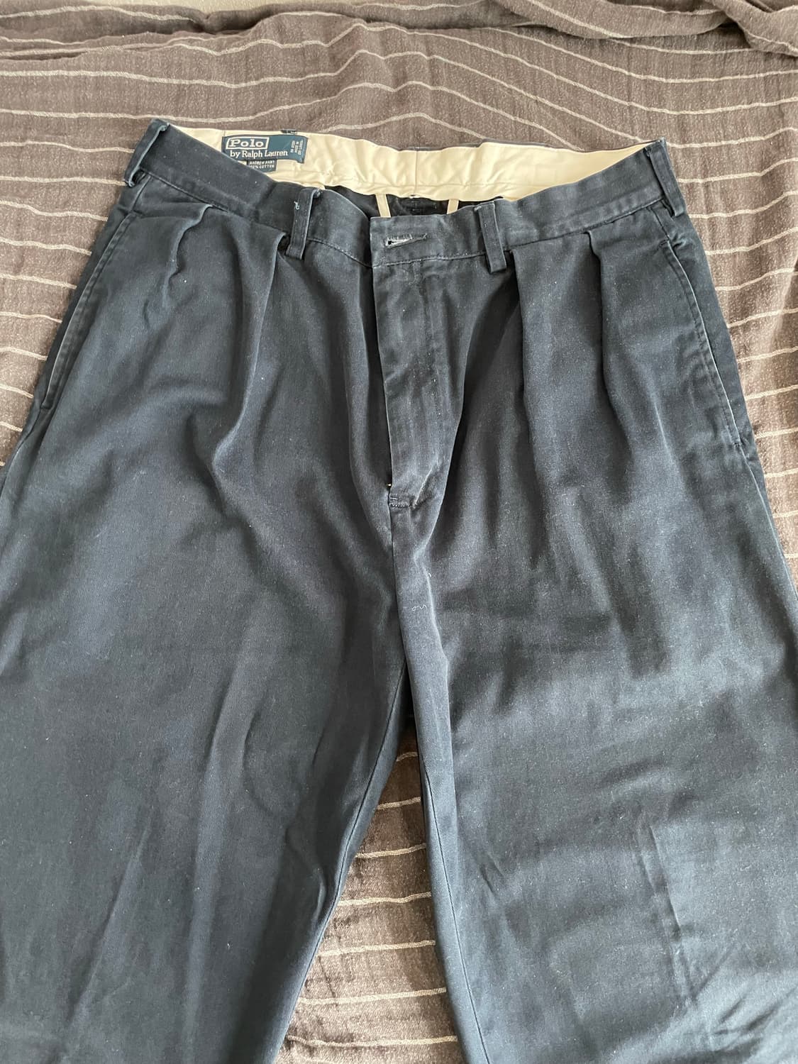 (32) 90s 폴로 앤드류 Andrew 치노 팬츠 네이비 상품이미지1