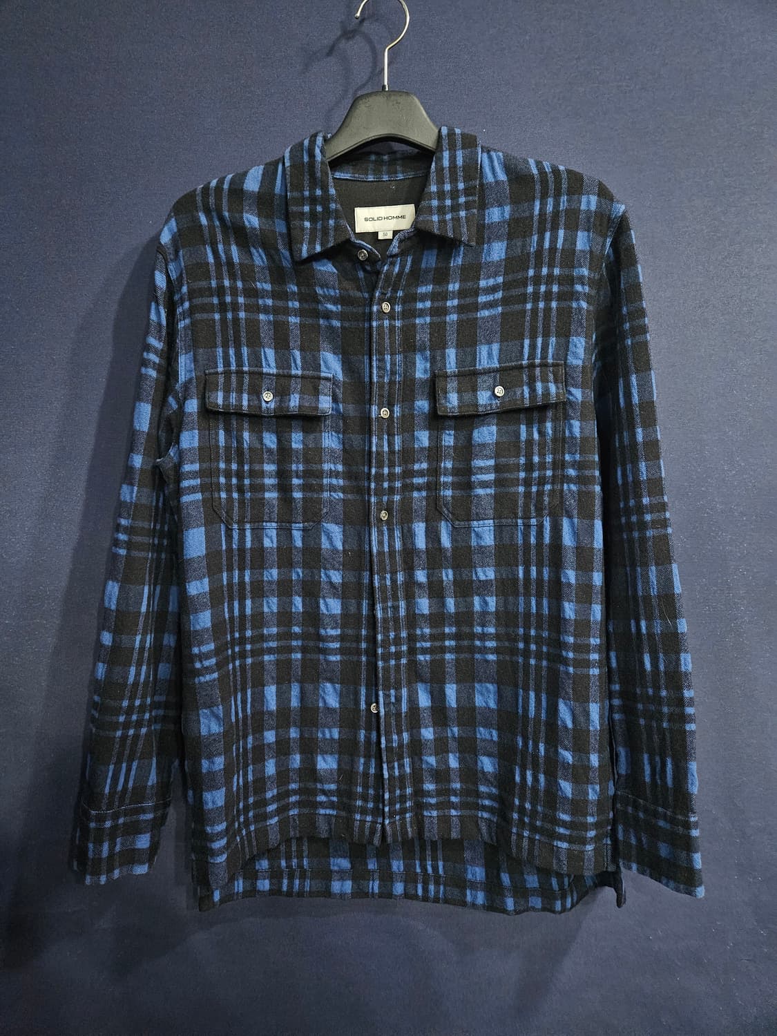 솔리드옴므 스트라이프 체크 남성 105 긴팔셔츠  상품이미지1