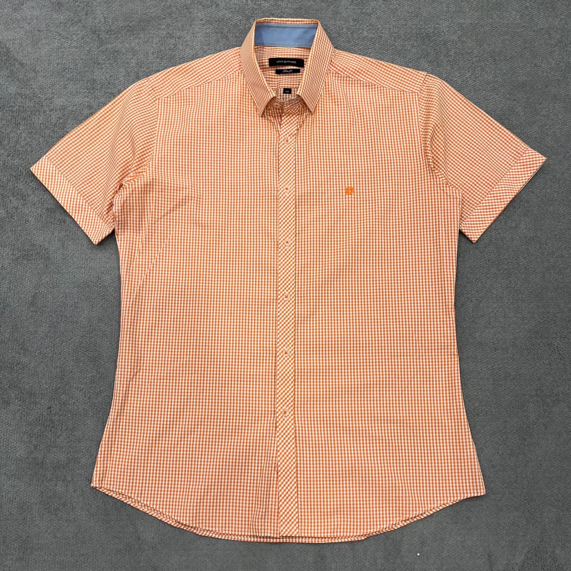 100 루이까또즈 슬림핏 체크 반팔셔츠 상품이미지1