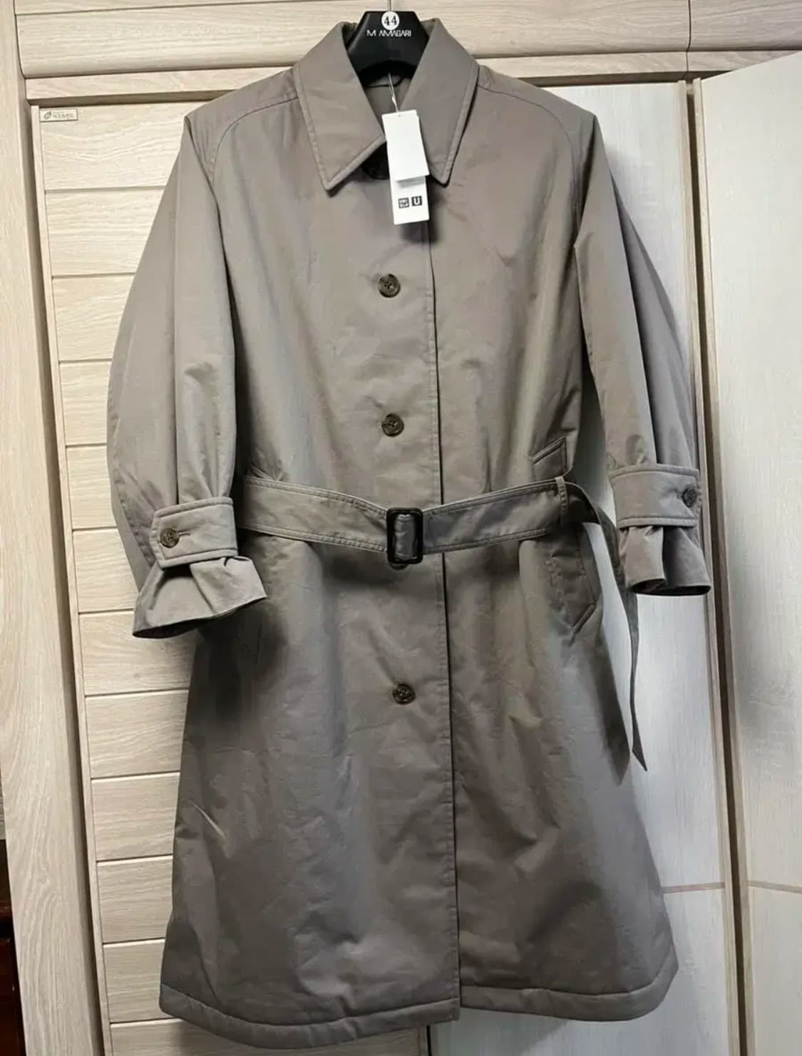 [S] 유니클로u 패디드 싱글 브레스티드 코트 그레이 상품이미지1