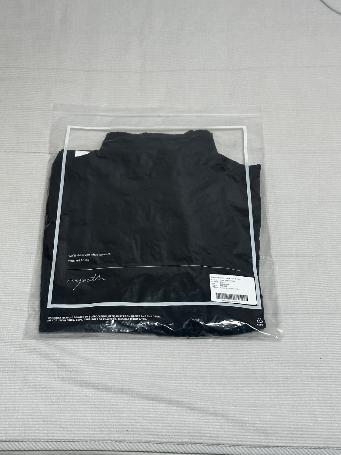  Creased Mock-neck H/S T-shirt Black 상품이미지6